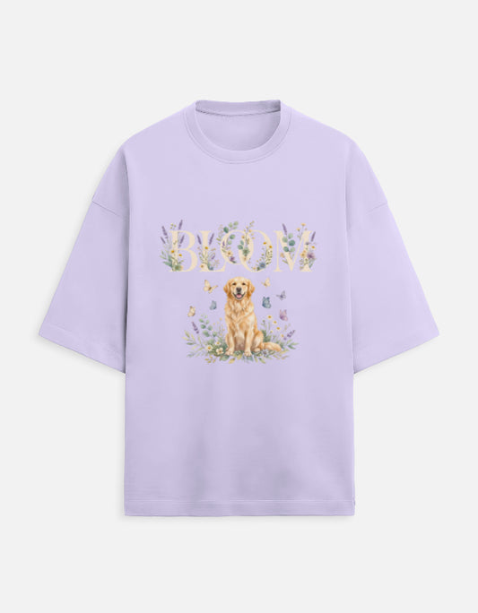 Bloom Golden Retriever Shirt – Floral Dog Lover T-Shirt, Cottagecore Golden Retriever Tee, Dog Mom Gift, Botanical Puppy Shirt