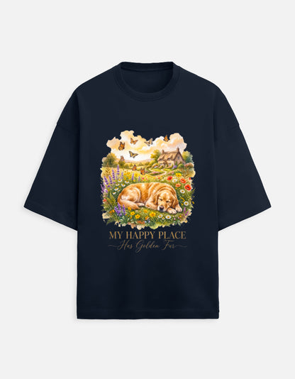 My Happy Place Has Golden Fur Shirt – Golden Retriever T-Shirt