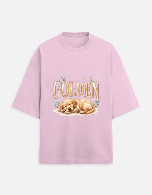 Golden Sleeping Puppy Shirt – Cute Golden Retriever T-Shirt, Floral Dog Lover Tee, Golden Retriever Gift, Dog Mom Shirt