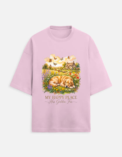 My Happy Place Has Golden Fur Shirt – Golden Retriever T-Shirt