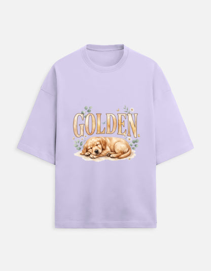 Golden Sleeping Puppy Shirt – Cute Golden Retriever T-Shirt, Floral Dog Lover Tee, Golden Retriever Gift, Dog Mom Shirt