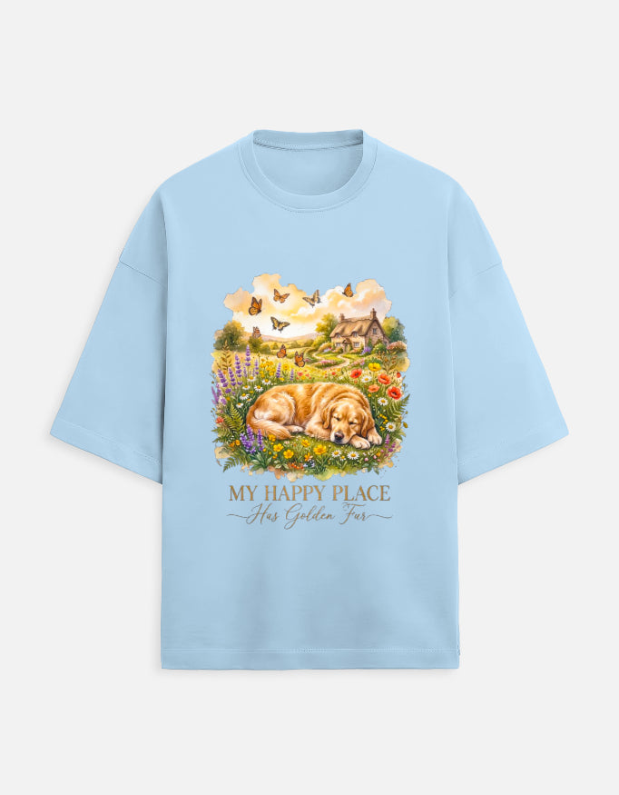 My Happy Place Has Golden Fur Shirt – Golden Retriever T-Shirt