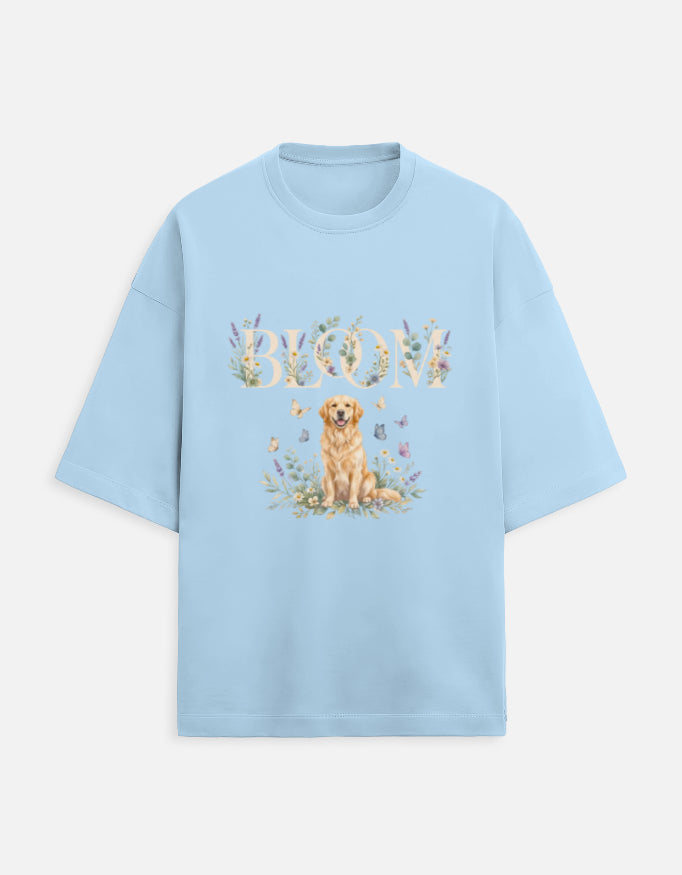 Bloom Golden Retriever Shirt – Floral Dog Lover T-Shirt, Cottagecore Golden Retriever Tee, Dog Mom Gift, Botanical Puppy Shirt
