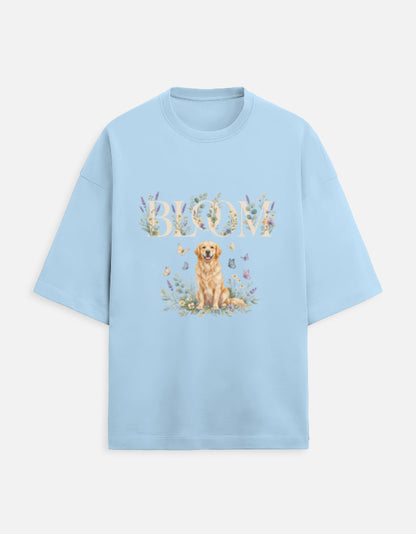 Bloom Golden Retriever Shirt – Floral Dog Lover T-Shirt, Cottagecore Golden Retriever Tee, Dog Mom Gift, Botanical Puppy Shirt