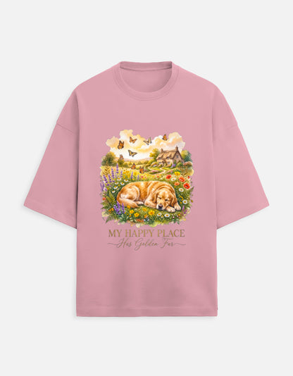 My Happy Place Has Golden Fur Shirt – Golden Retriever T-Shirt