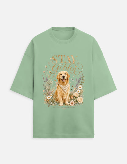 Stay Golden Shirt – Golden Retriever T-Shirt, Floral Dog Lover Tee, Cottagecore Golden Retriever Gift, Dog Mom Shirt