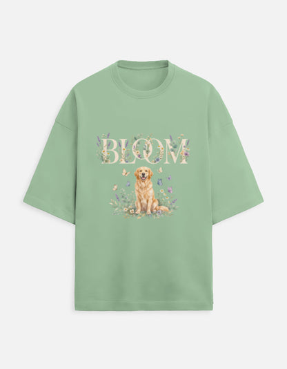 Bloom Golden Retriever Shirt – Floral Dog Lover T-Shirt, Cottagecore Golden Retriever Tee, Dog Mom Gift, Botanical Puppy Shirt