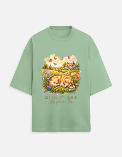 My Happy Place Has Golden Fur Shirt – Golden Retriever T-Shirt